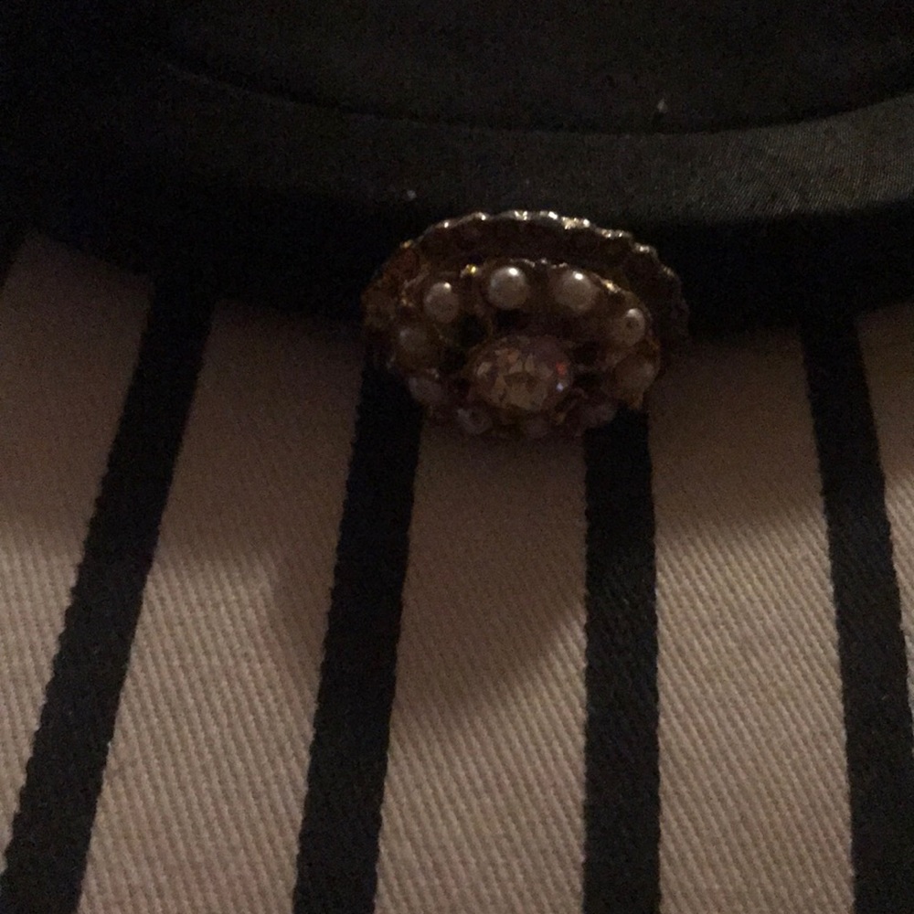 Vintage black purse. Gold tone and crystal closure - Picture 3 of 7